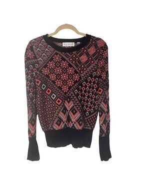 ✨3/$30 Anthropologie M Charlie & Robin Geometric 3D Print Pattern Sweater